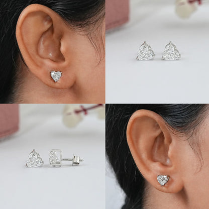 IGI Certified Heart Cut Lab Grown Diamond Stud Earring