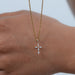 Marquise Cut Lab Grown Diamond Cross Pendant Necklaces