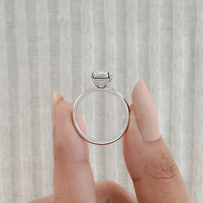 Emerald Cut Lab Diamond Solitaire Engagement Ring Ring