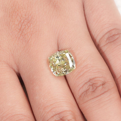 IGI Certified Modified Cushion Cut Yellow Loose Diamond