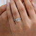 Round Lab Grown Solitaire Accent Engagement Ring
