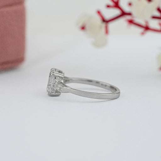 Three Stone Old Mine Cushion Cut Diamond Engagement Ring Ring