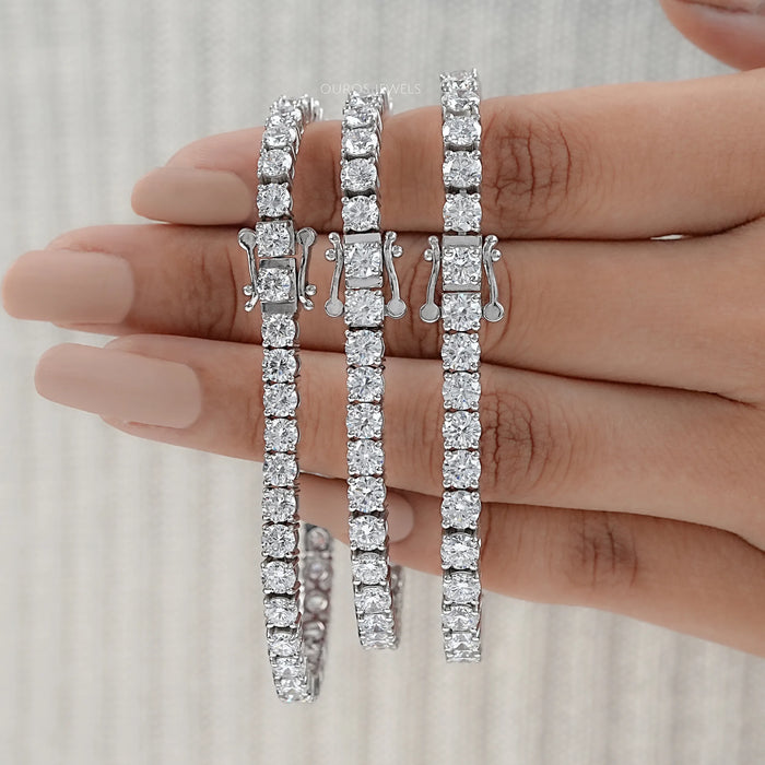 Round Shape Lab Grown Diamond Bracelet with 8.00 | 9.00 | 10.00 TCW Bracelet