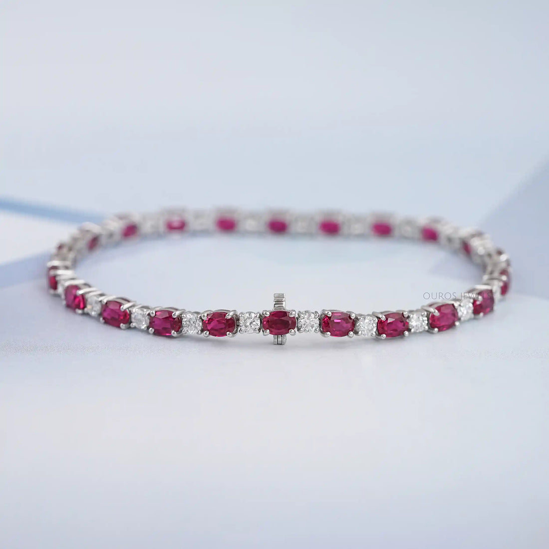 Ruby Oval Gemstone Bracelet