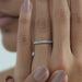 Textured Finish Dainty Diamond Wedding Band Ring