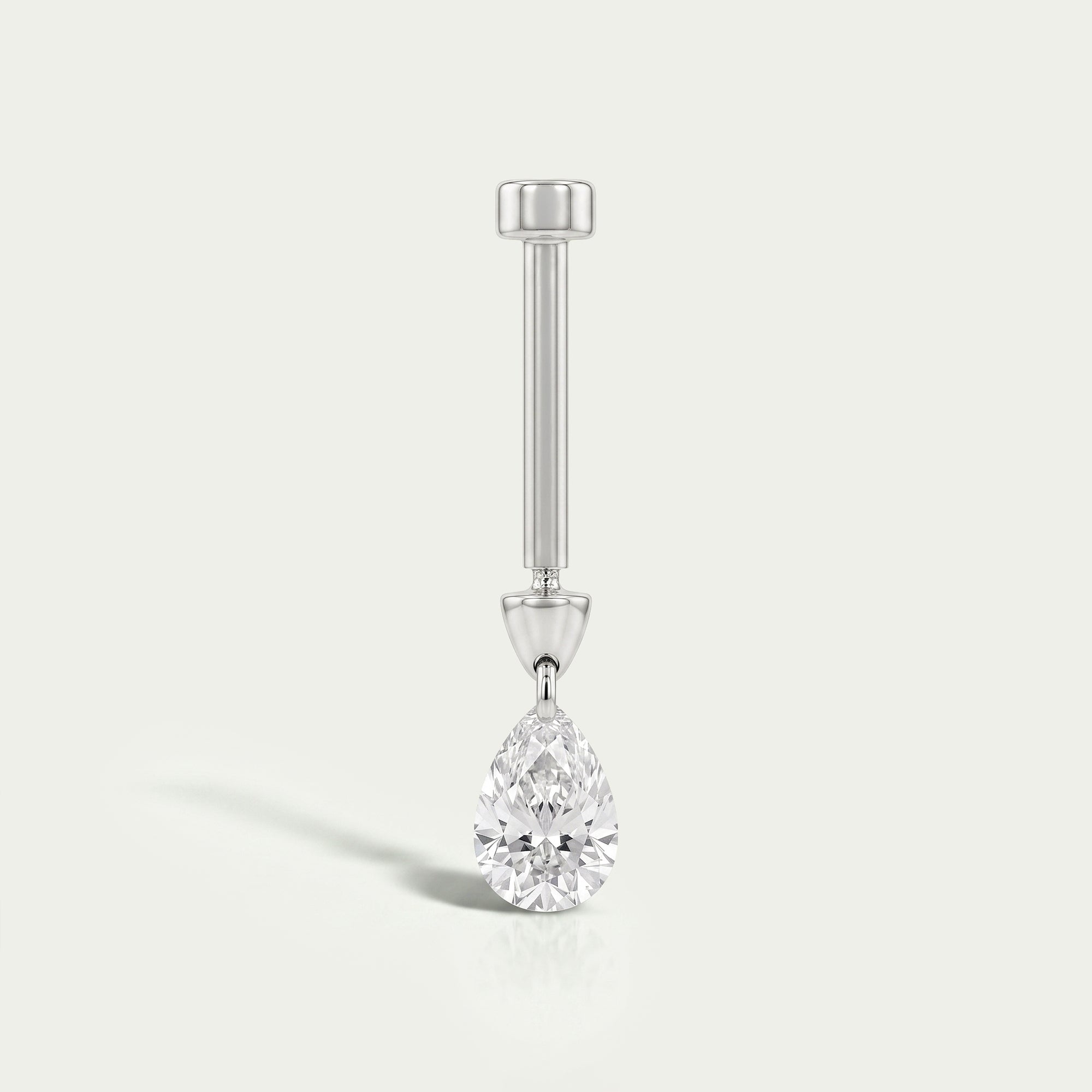 Pear Diamond Threaded Charm Earring