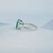Green Emerald Cut With Trapezoid Diamond Ring Ring
