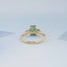 Emerald Gemstone And Pear Diamond Trio Engagement Ring Rings