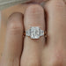 Three Stone Radiant And Trapezoid Lab Diamond Ring Ring