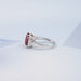 Asscher Cut Ruby Gemstone Tri Stone Ring
