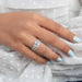 [Wearing a Platinum Wedding Ring Set With Gorgeous Round Cut Lab Diamond]-[Ouros Jewels]