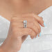 [Three Stone Round Diamond Wedding Ring Set For Bridal]-[Ouros Jewels]
