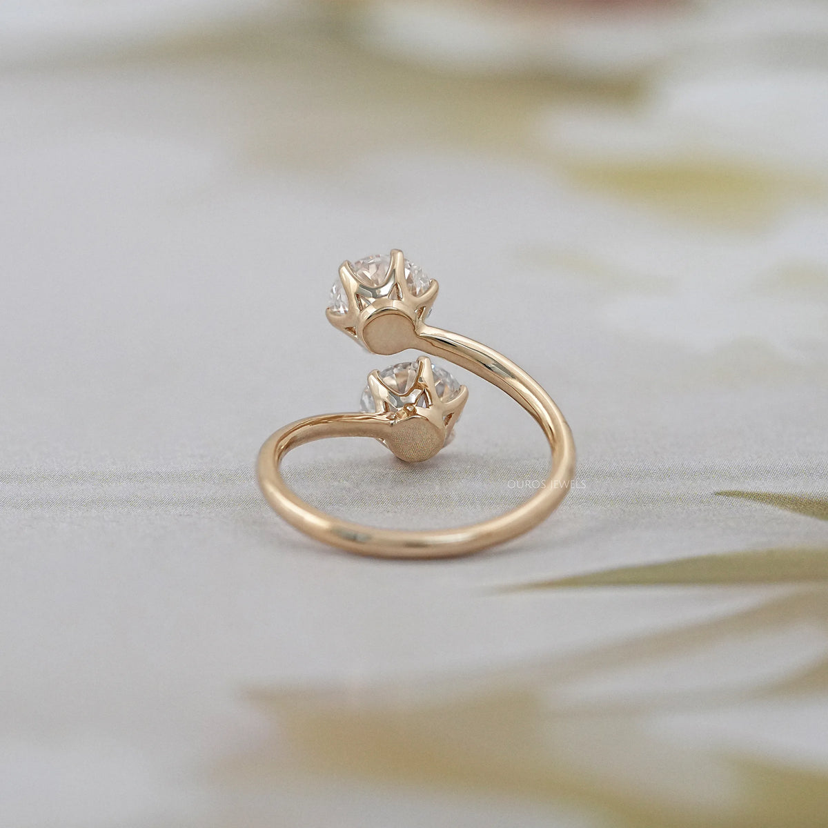 Old European Round Diamond Toi Et Moi Engagement Ring Rings