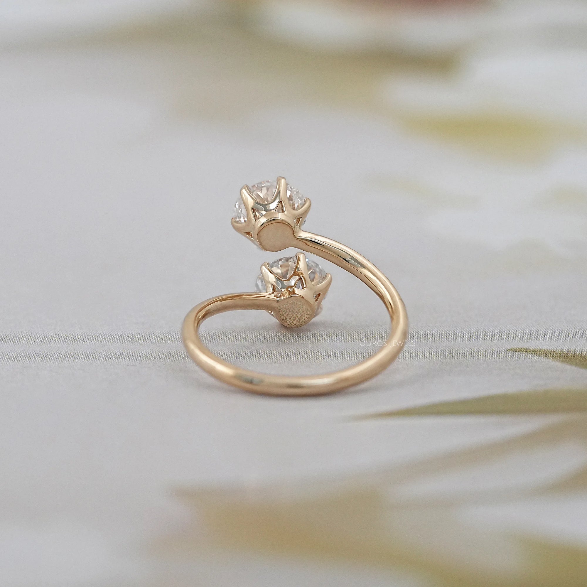 Old European Round Diamond Toi Et Moi Engagement Ring Rings