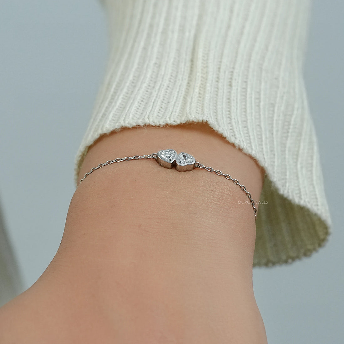 Toi Et Moi Bezel Set Lab Diamond Bracelet Bracelet