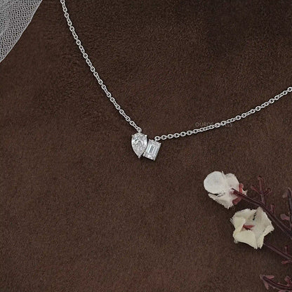 Pear And Emerald Lab Diamond Toi Moi Pendant Necklaces