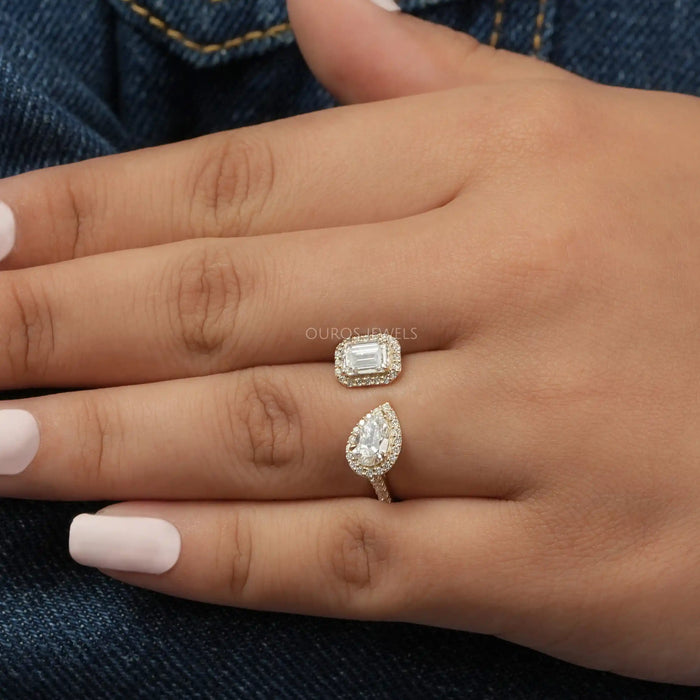 [A Women wearing Toi Et Moi Diamond Ring]-[Ouros Jewels]