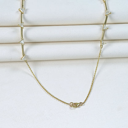Triangle Cut Bar Chain Necklace Necklaces