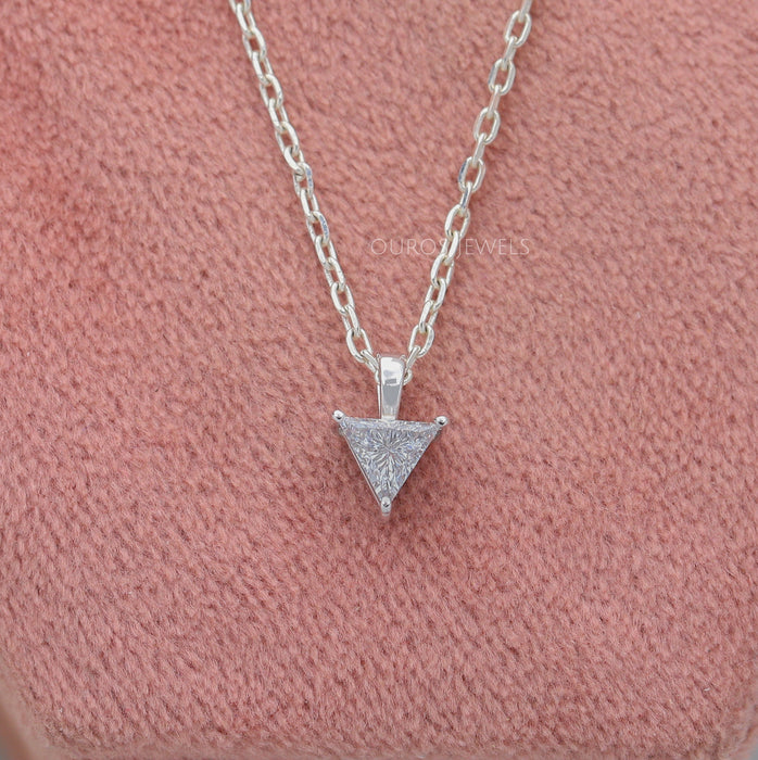 Triangle Cut Lab Diamond Solitaire Pendant