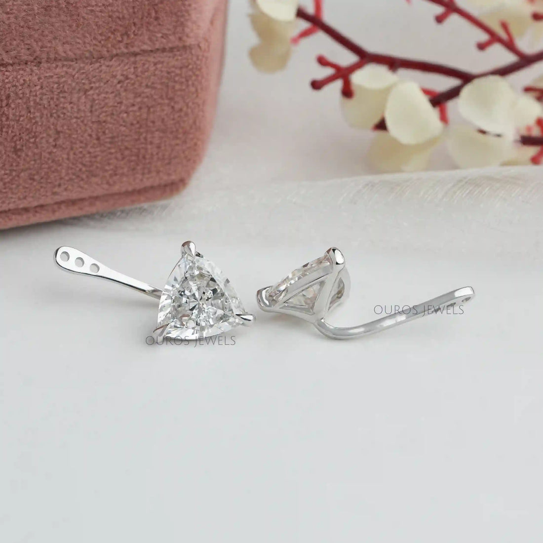 Trillion Cut Lab Grown Diamond Jacket Earrings