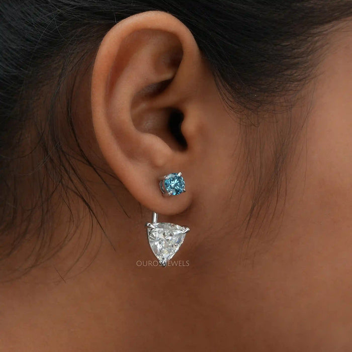 Trillion cut diamond stud 2025 earrings