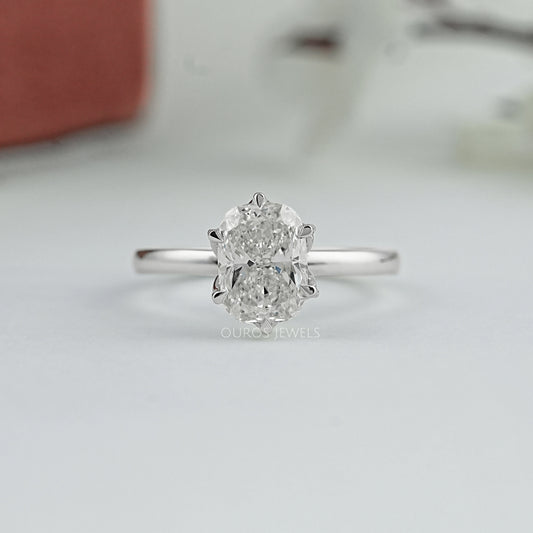 Tulip Set Cushion Cut Lab Diamond Engagement Ring Ring