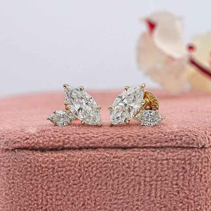 Twin Marquise Lab Diamond Stud Earrings