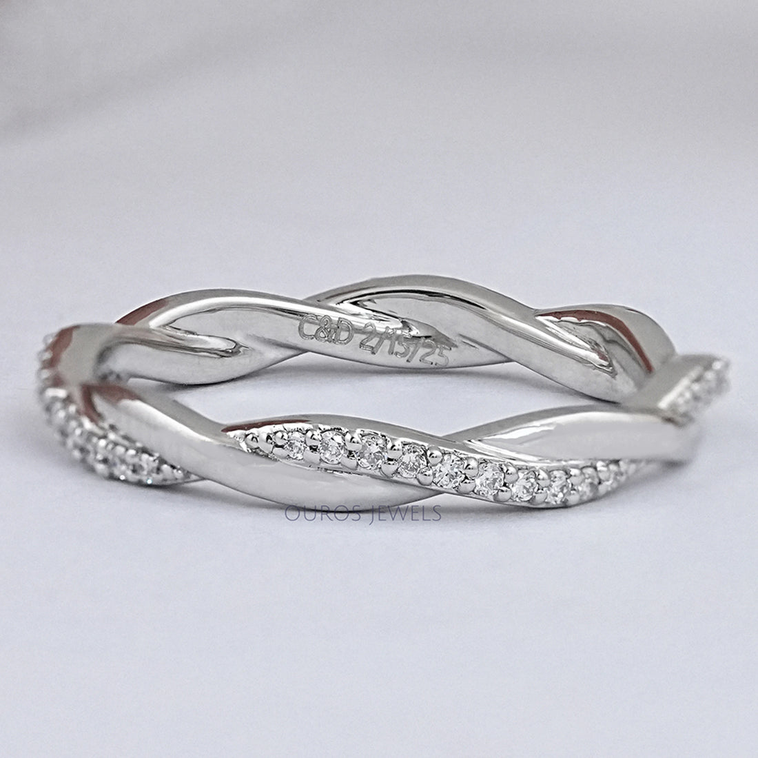 Twisted Infinity Round Diamond Eternity Band Ring