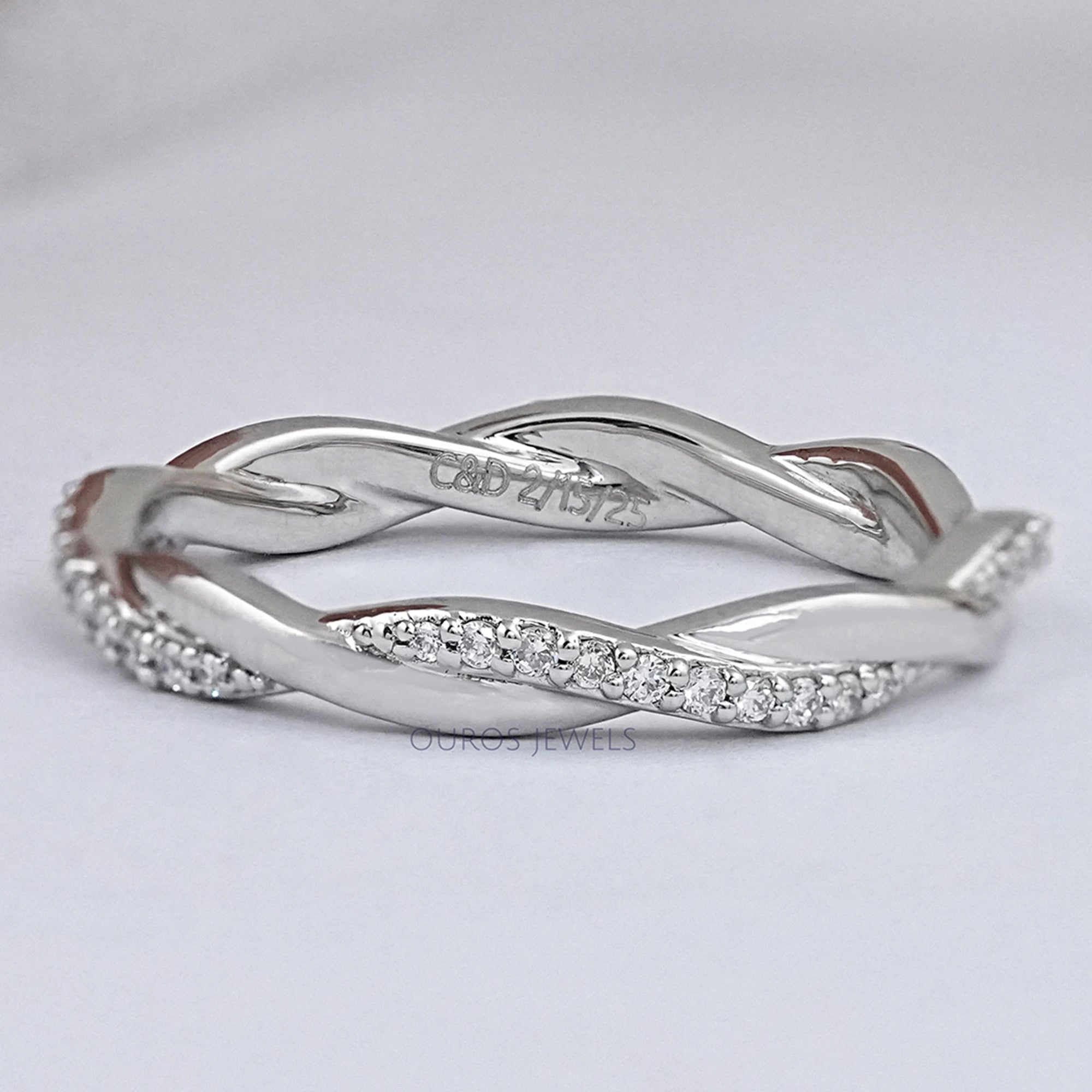 Twisted Infinity Round Diamond Eternity Band Ring