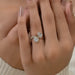 Two Stone Accent Diamond Bypass Engagement Ring Ring