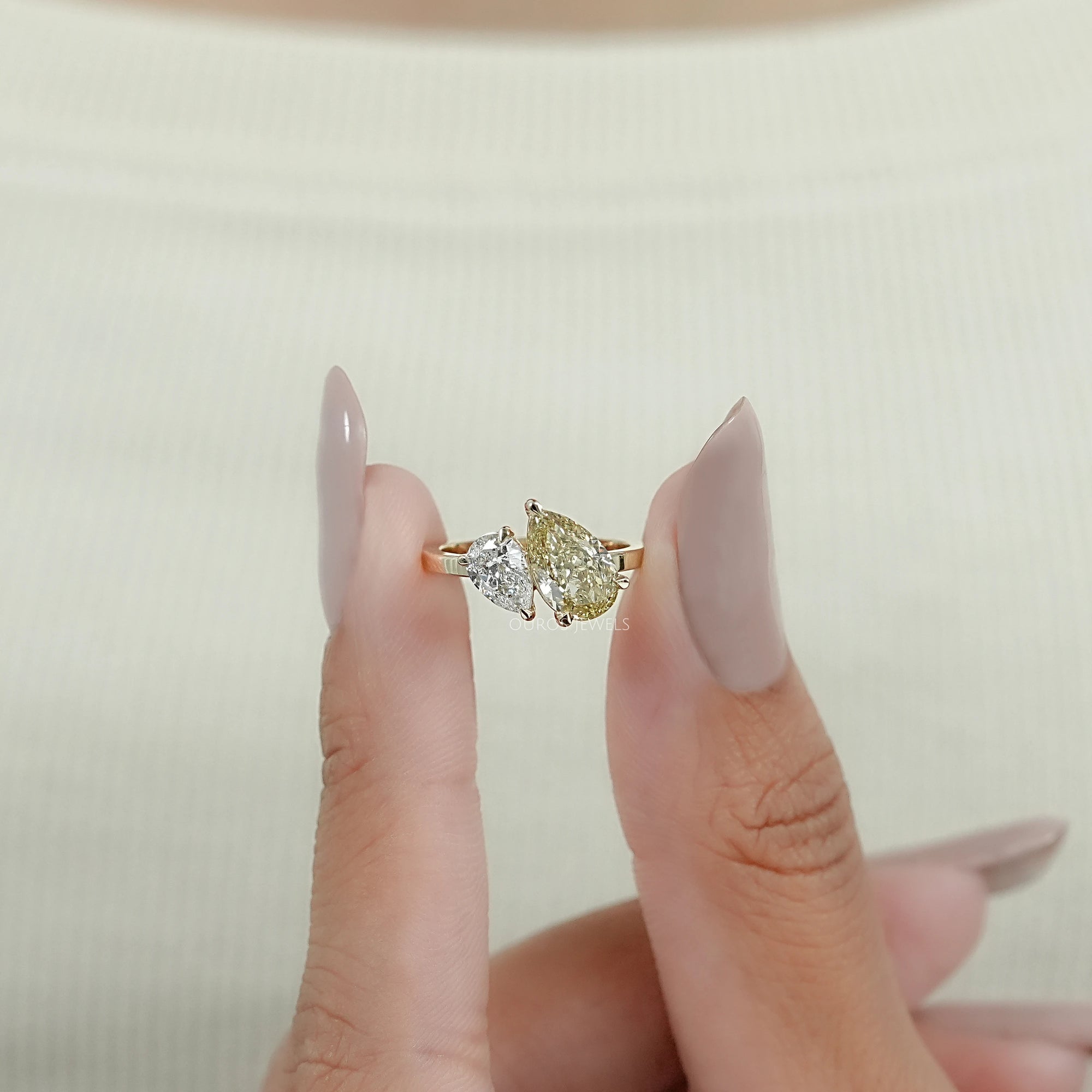 Two Pear Diamond Toi Et Moi Ring