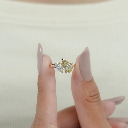 Two Pear Diamond Toi Et Moi Ring