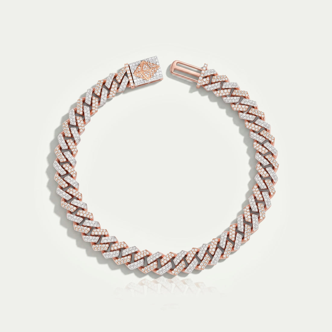 Two Tone Round Cut Miami Cuban Bracelet