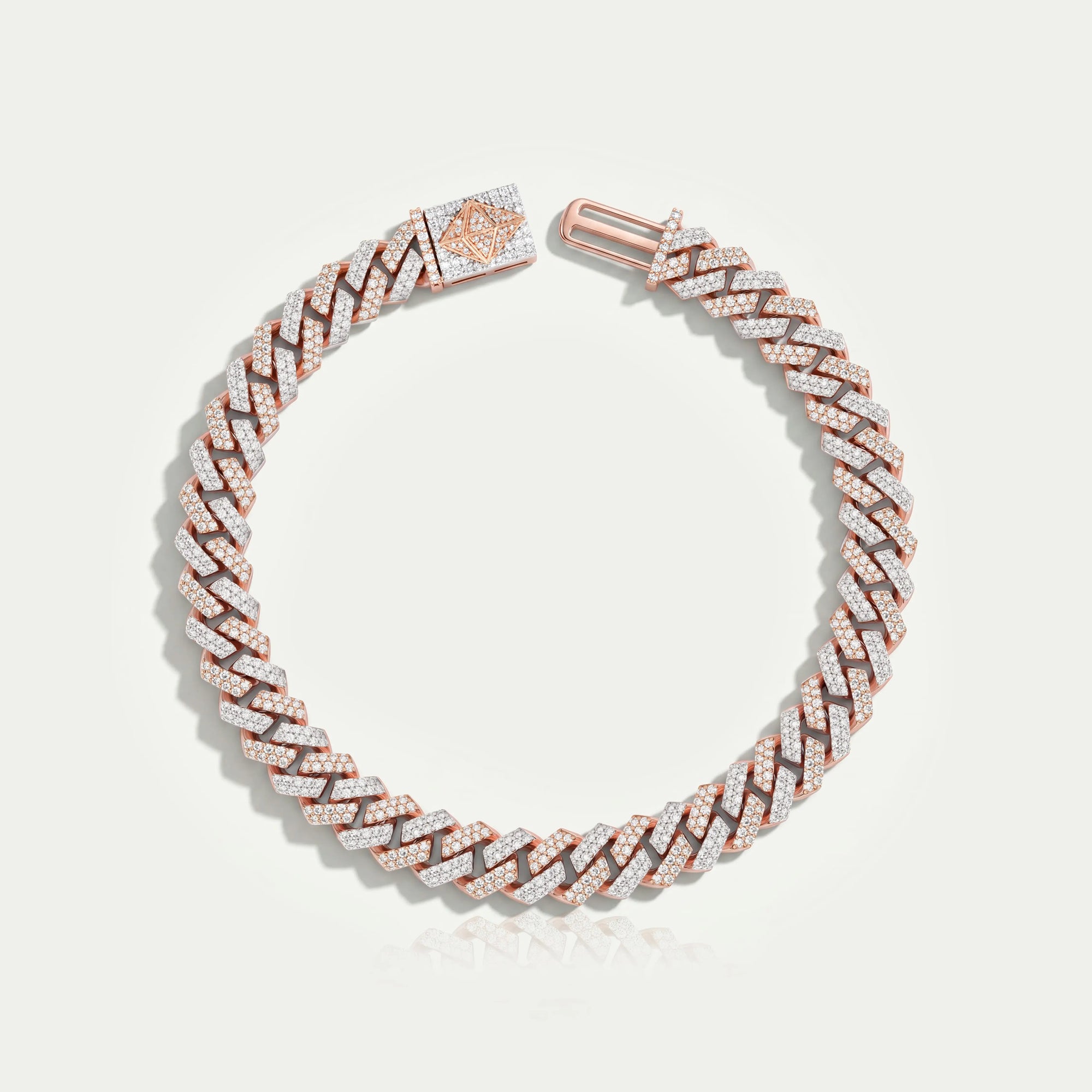 Two Tone Round Cut Miami Cuban Bracelet