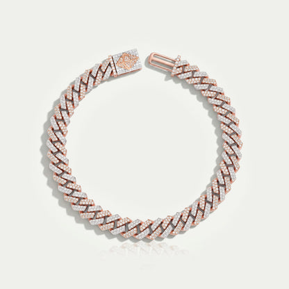 Two Tone Round Cut Miami Cuban Bracelet