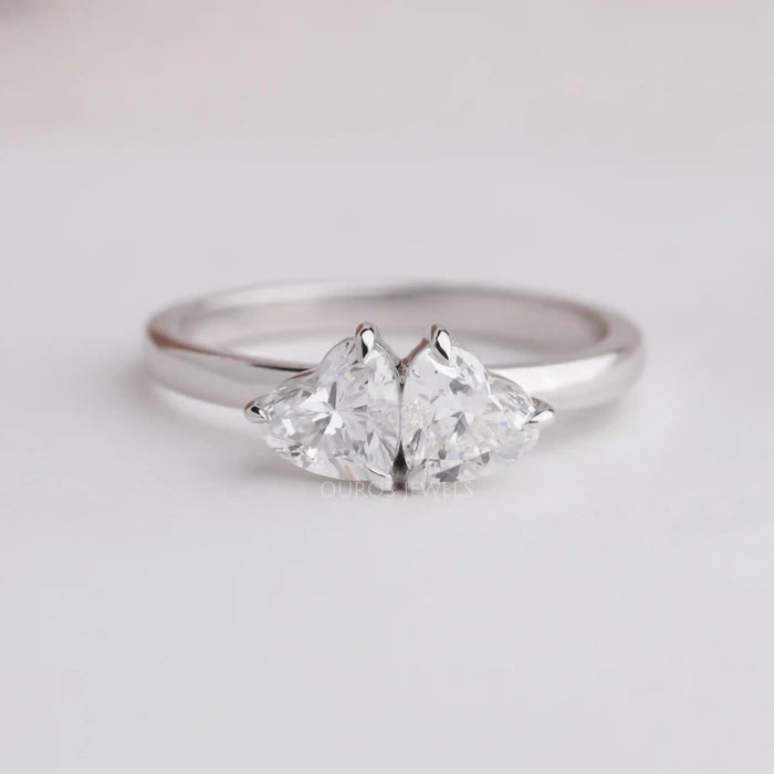 [Two Heart Cut Diamond Ring]-[Ouros Jewels]