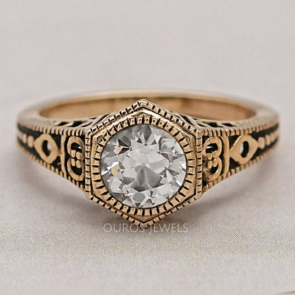 Vintage Old European Round Cut Art Deco Engagement Ring Ring