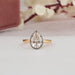 [Pear Shaped Lab Grown Diamond Ring Crafted In White, Yellow, Rose And Platinum Metal]-[Ouros Jewels]