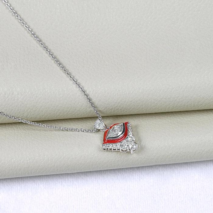 Antique Lip Cut Lab Grown Diamond Cluster Pendant Necklaces