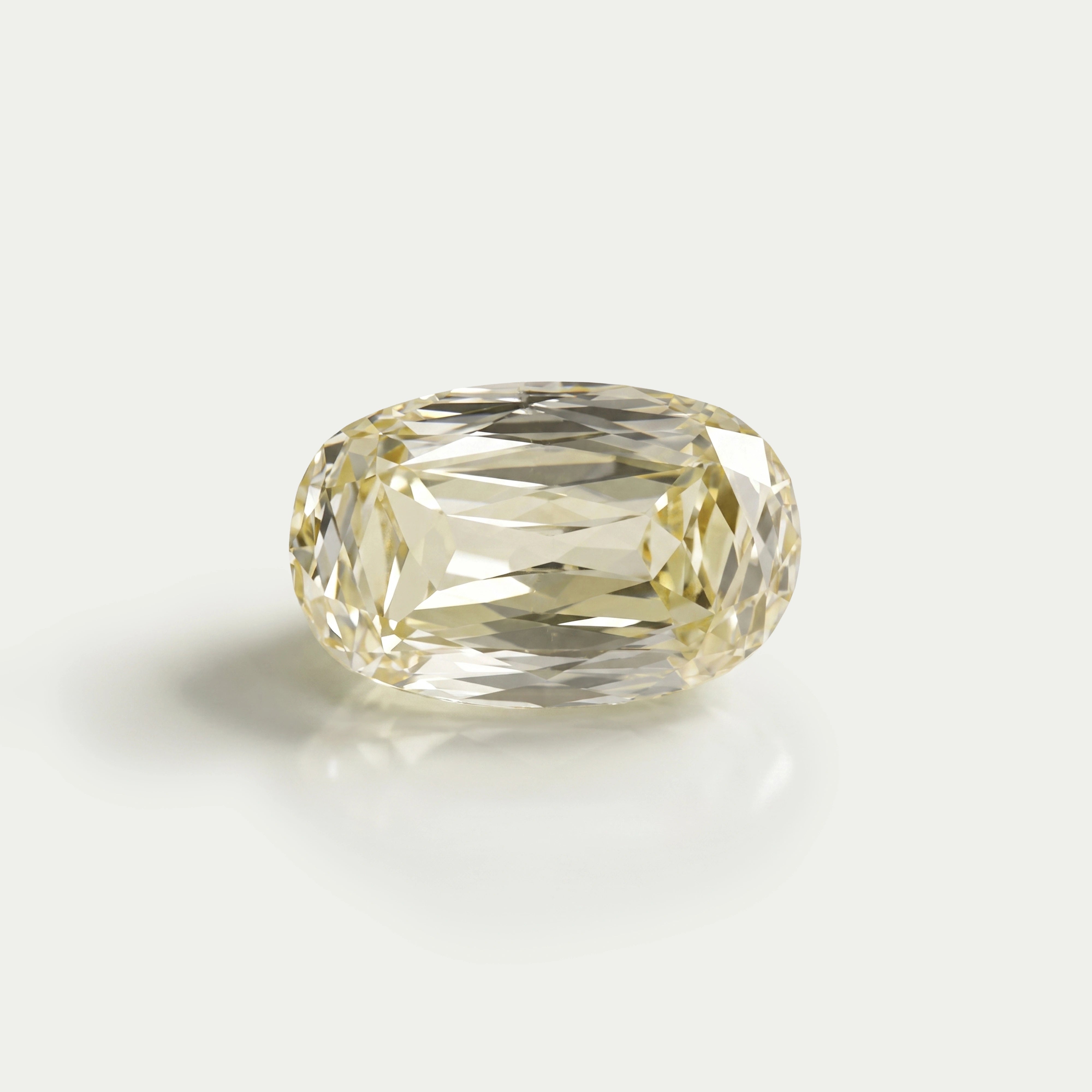Ouros Jewels 0.75 Carat Vivid Yellow Old Mine Cushion Cut Lab Diamond