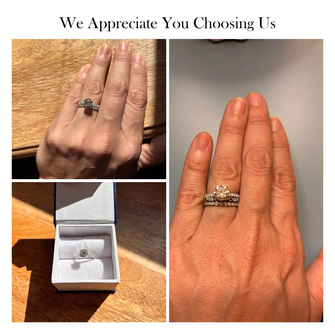 Round Lab Grown Solitaire Accent Engagement Ring