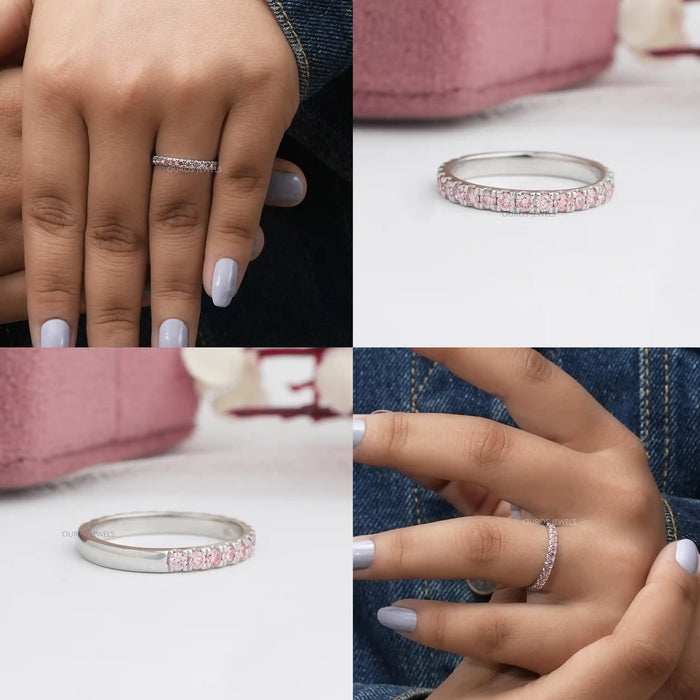[Collage of Pink Diamond Eternity Band]-[Ouros Jewels]