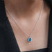 Aqua Blue Pear Gemstone Bezel Set Solitaire Pendant Necklaces