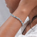 Alternating Blue Oval & Round Diamond Tennis Bracelet Bracelet