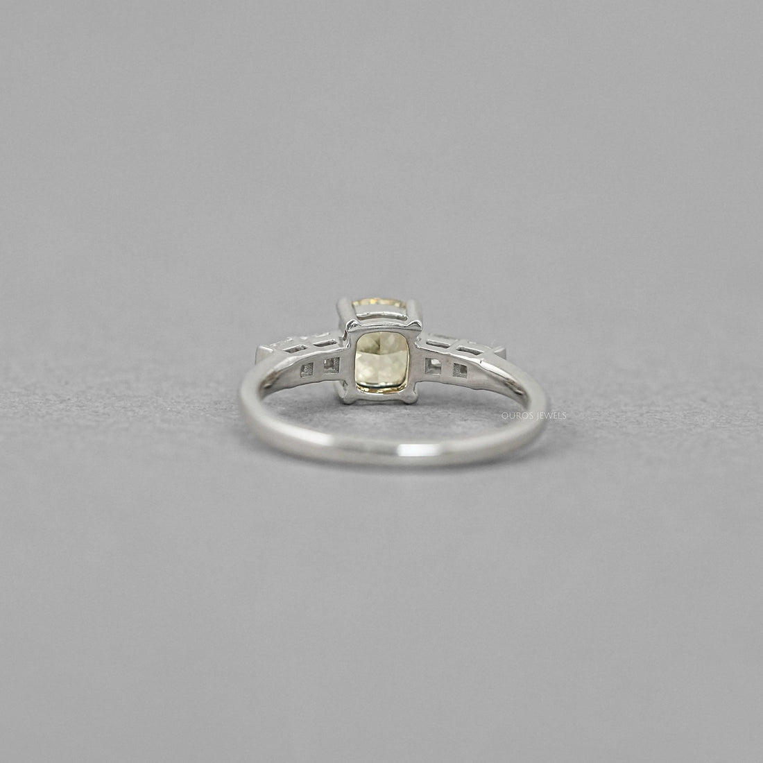 Canary Cushion Cut Lab Diamond Engagement Ring Ring