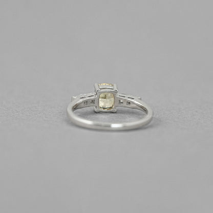 Canary Cushion Cut Lab Diamond Engagement Ring Ring