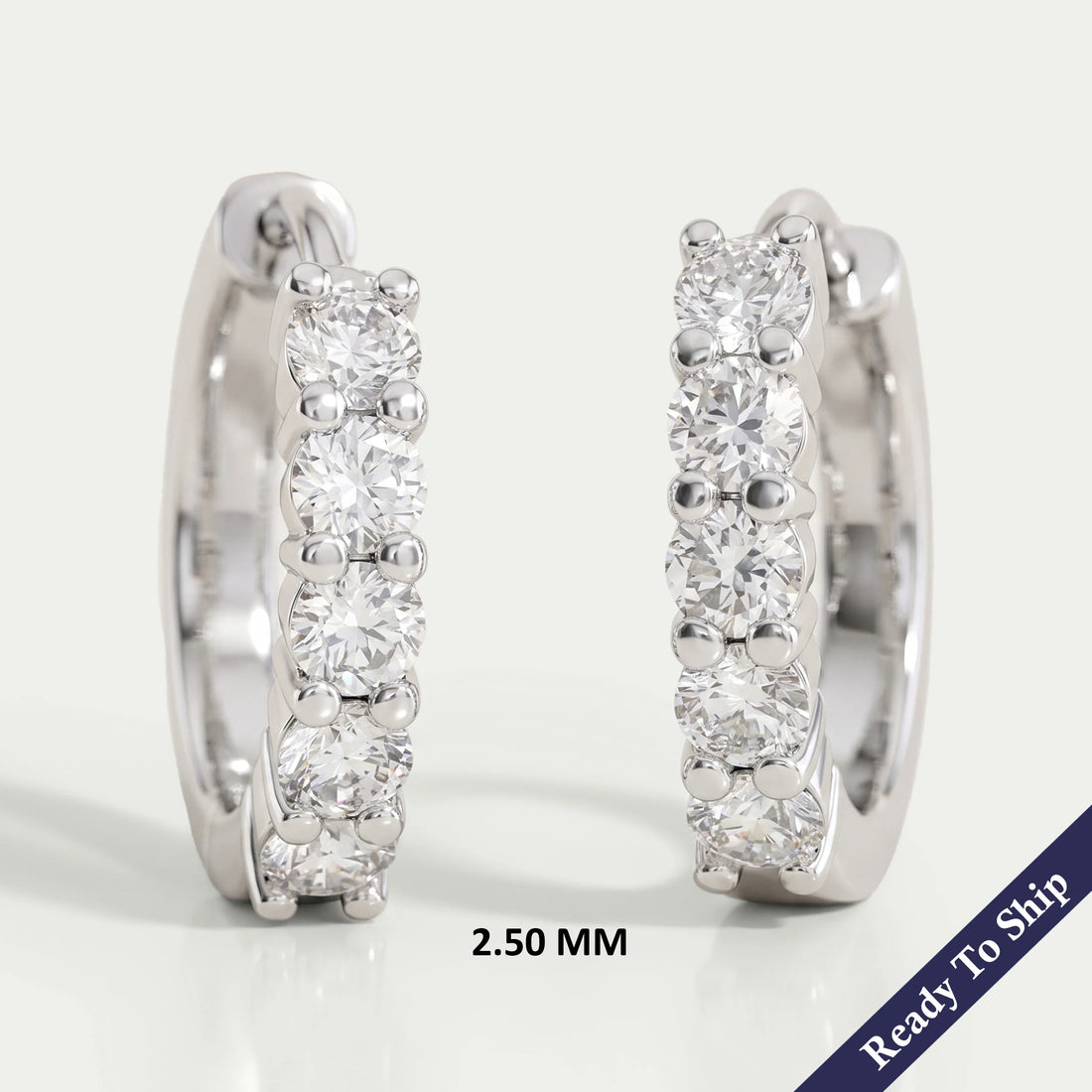 Round Lab Diamond Hoop Earrings Earrings