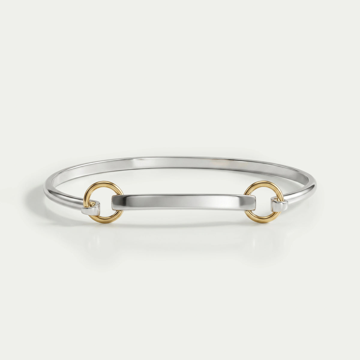 White Gold Linked Bangle Bracelet