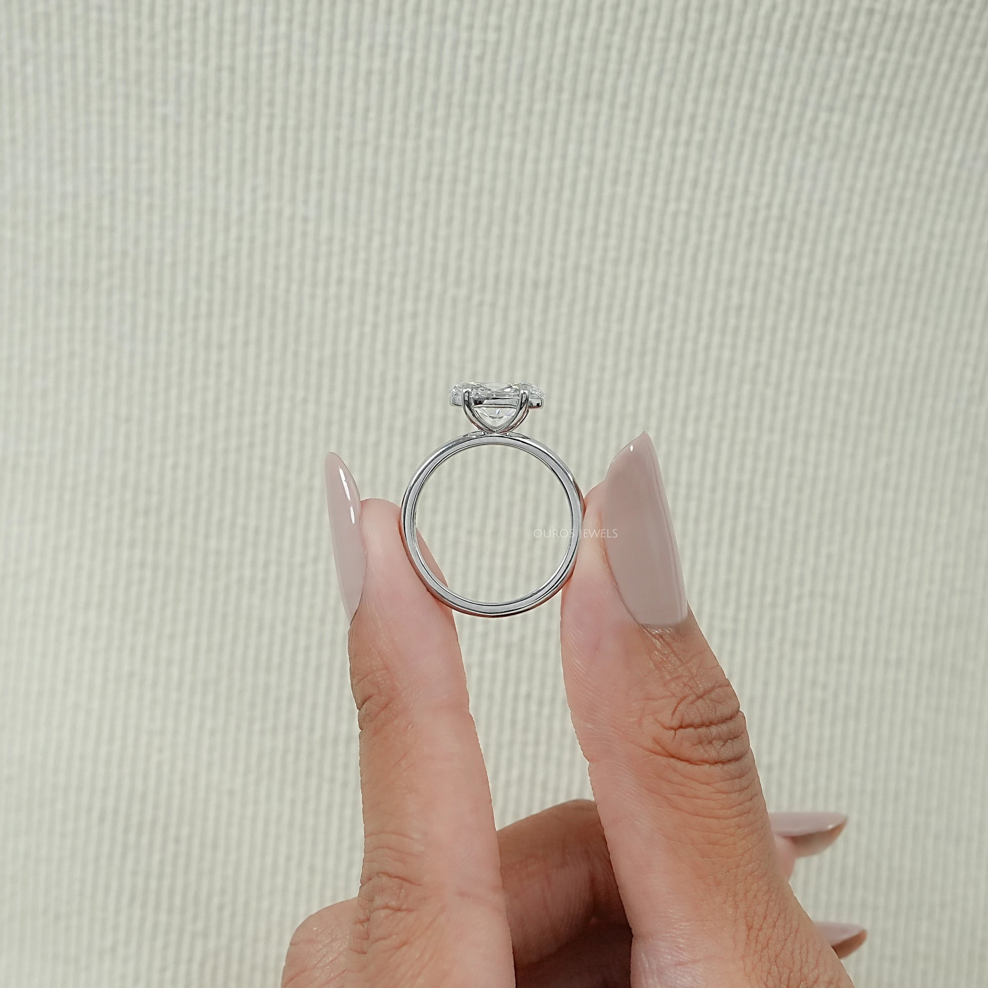East West Oval Diamond Solitaire Engagement Ring