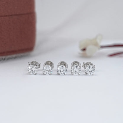 Round Cut Lab Grown Diamond Stud Earrings Earrings